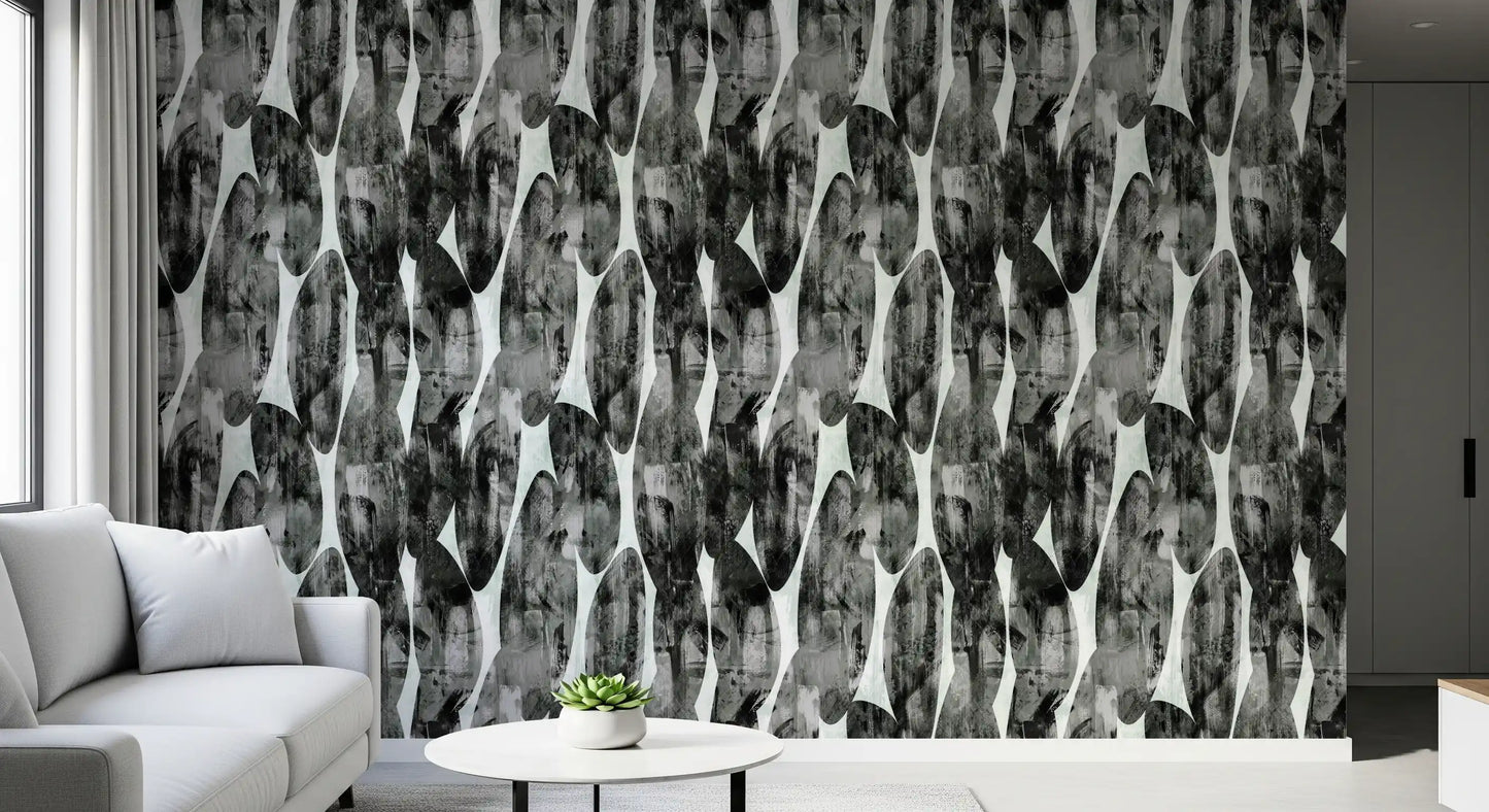 Abstract Monochrome Brushstroke Layers Wallpaper⁠