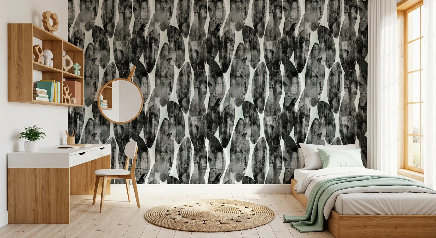 Abstract Monochrome Brushstroke Layers Wallpaper⁠