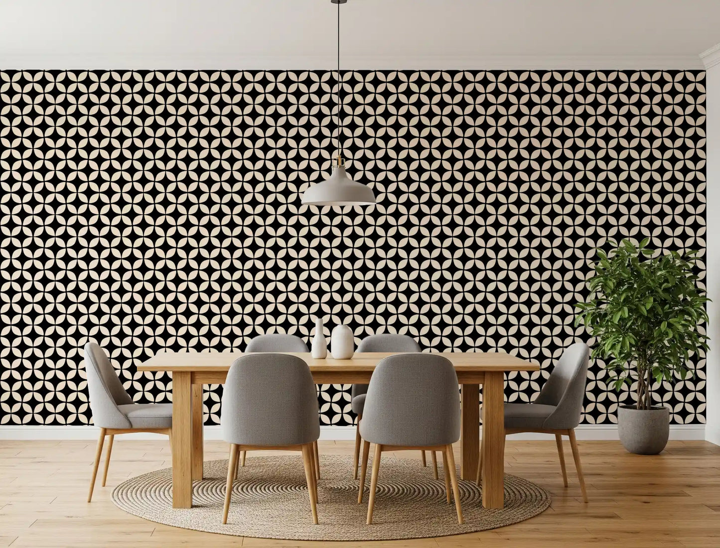 Minimalist Petal Lattice Wallpaper⁠