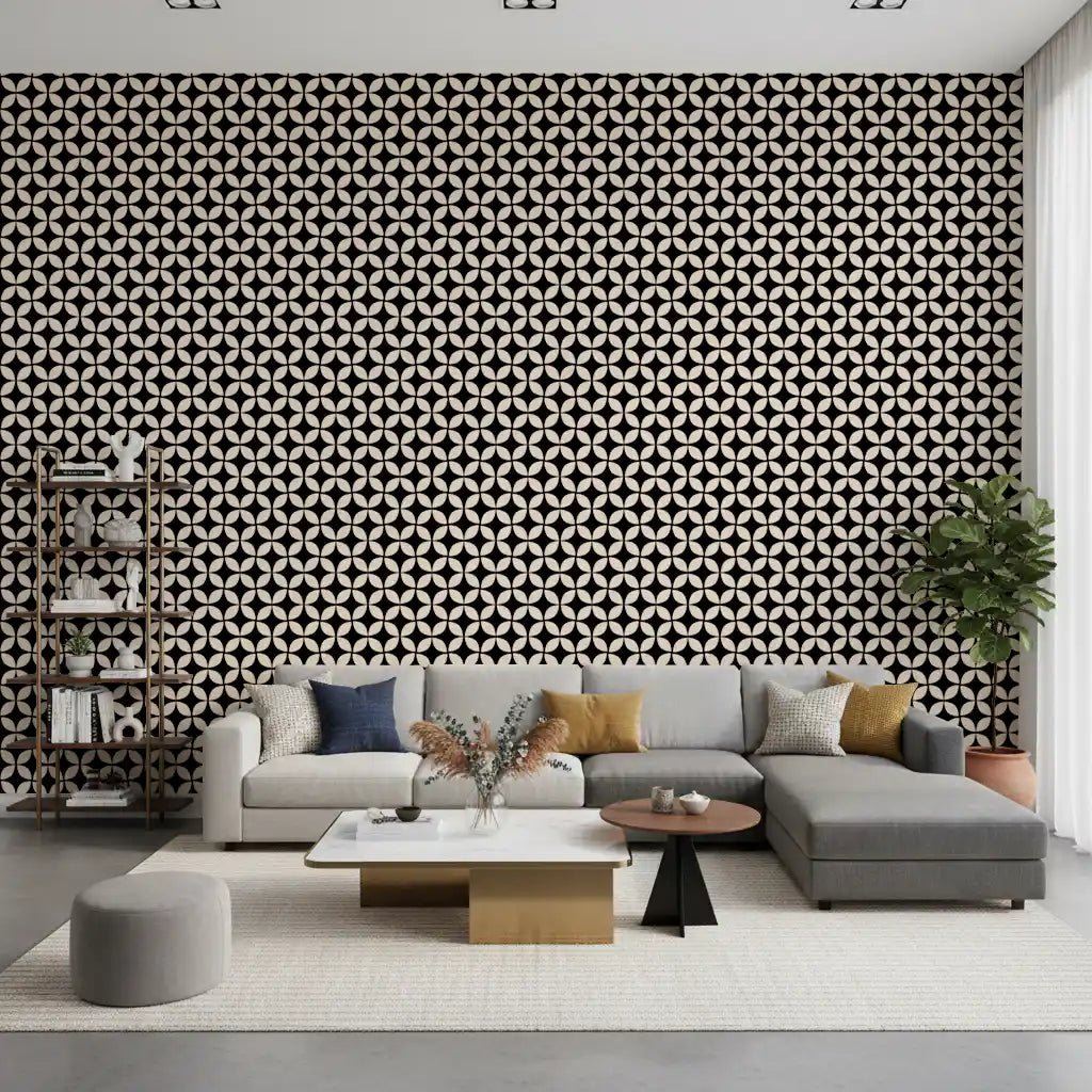 Minimalist Petal Lattice Wallpaper⁠