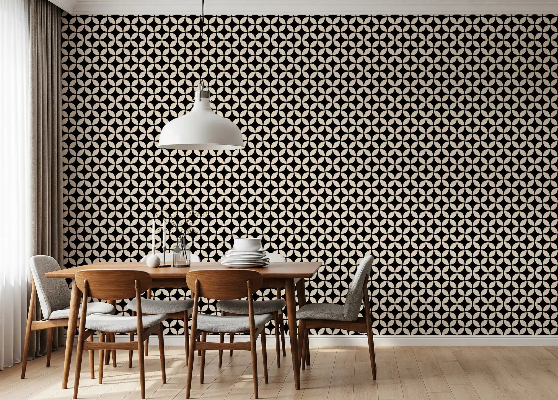 Minimalist Petal Lattice Wallpaper⁠