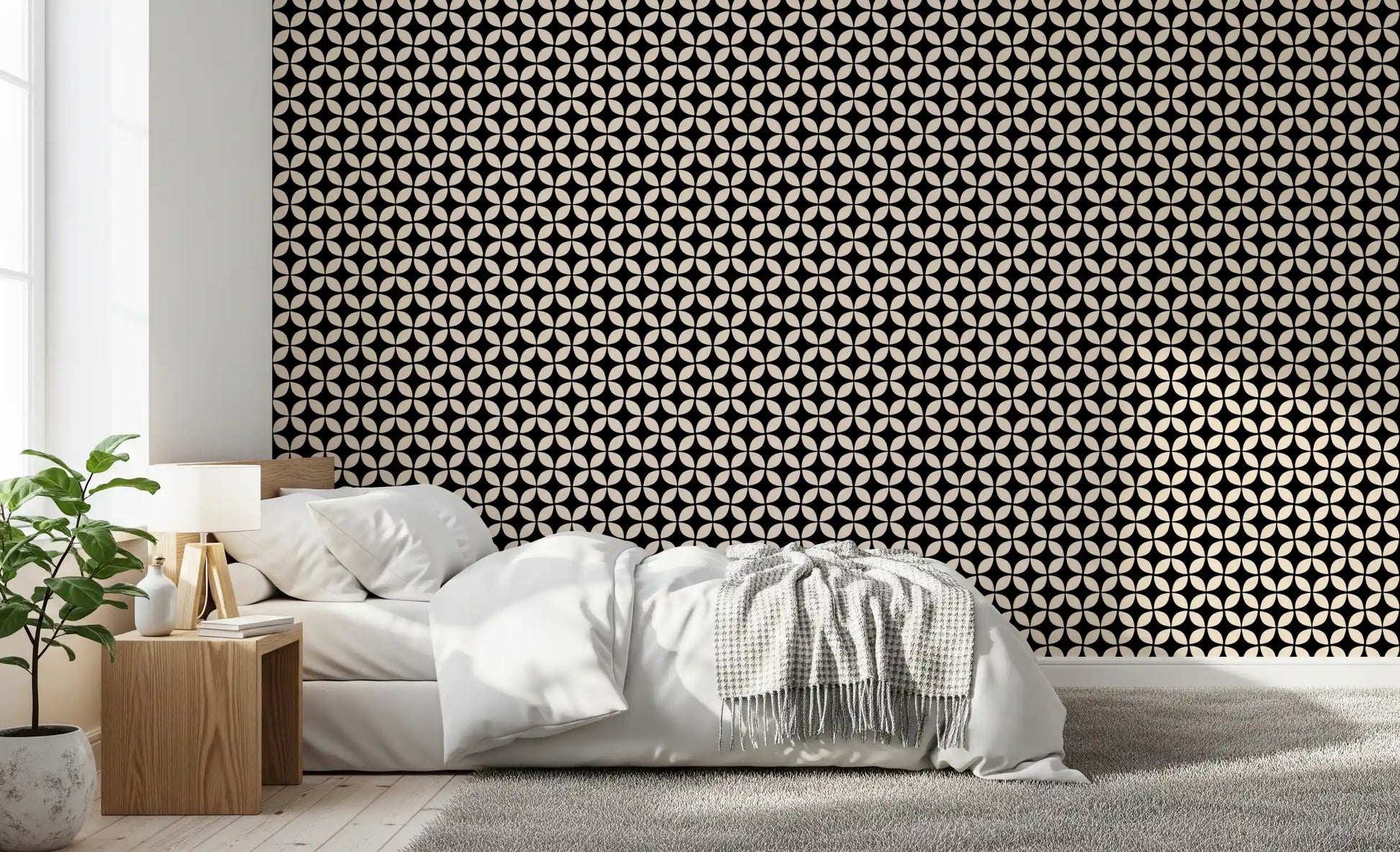Minimalist Petal Lattice Wallpaper⁠