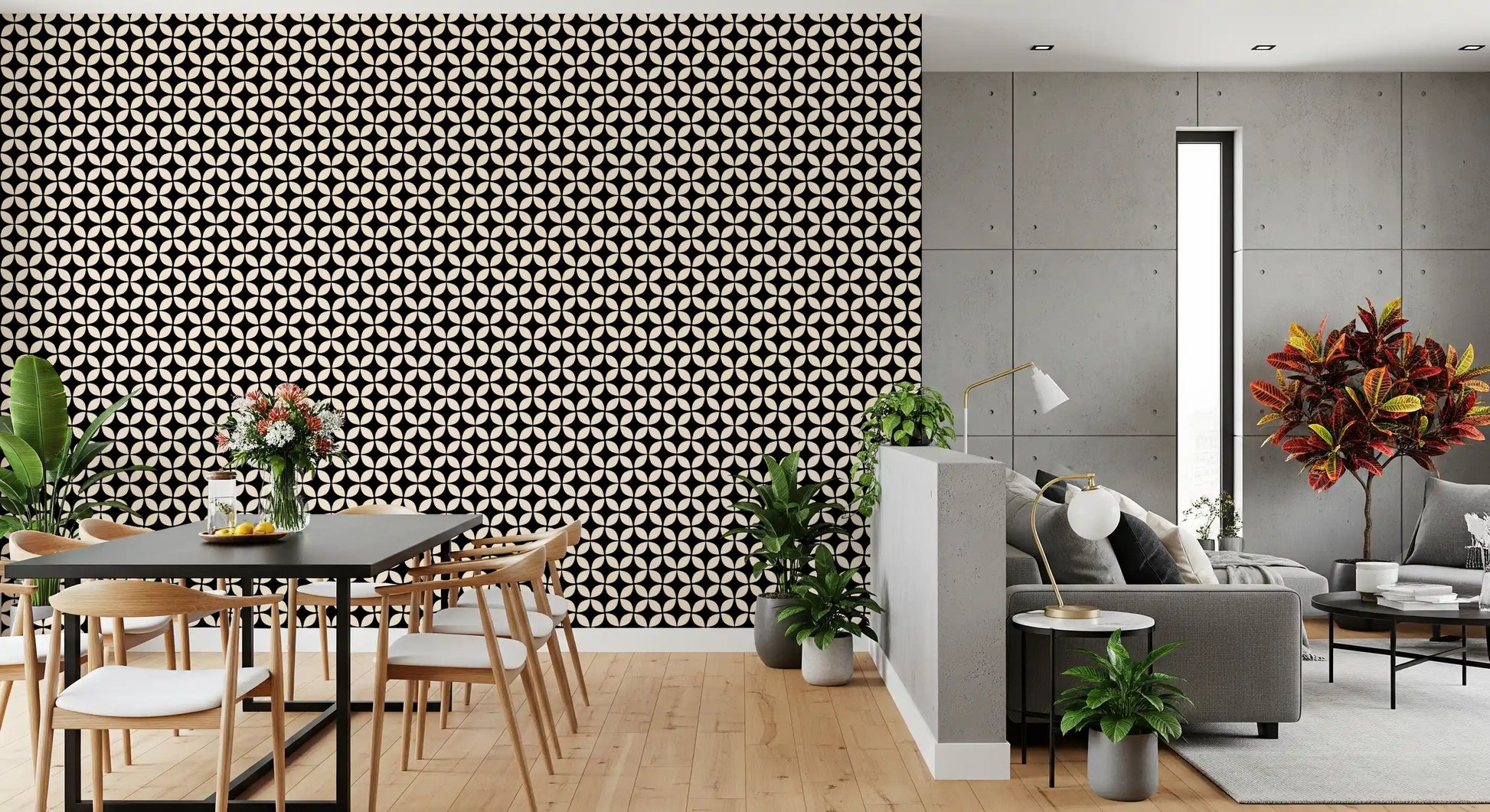Minimalist Petal Lattice Wallpaper⁠