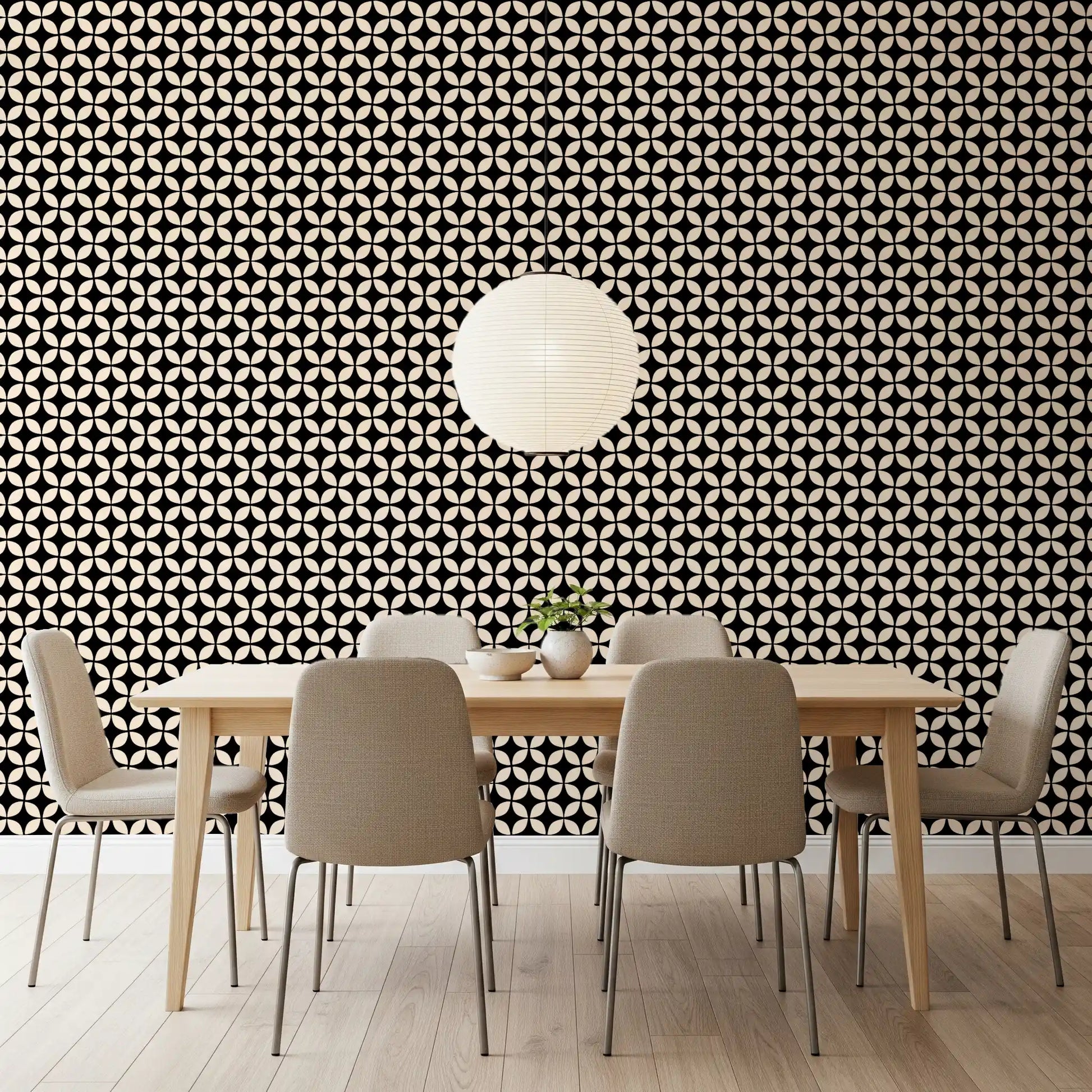 Minimalist Petal Lattice Wallpaper⁠