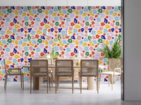 Retro Floral Pop Pattern Wallpaper⁠