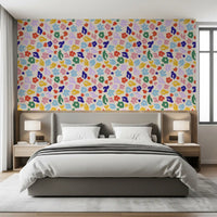 Retro Floral Pop Pattern Wallpaper⁠