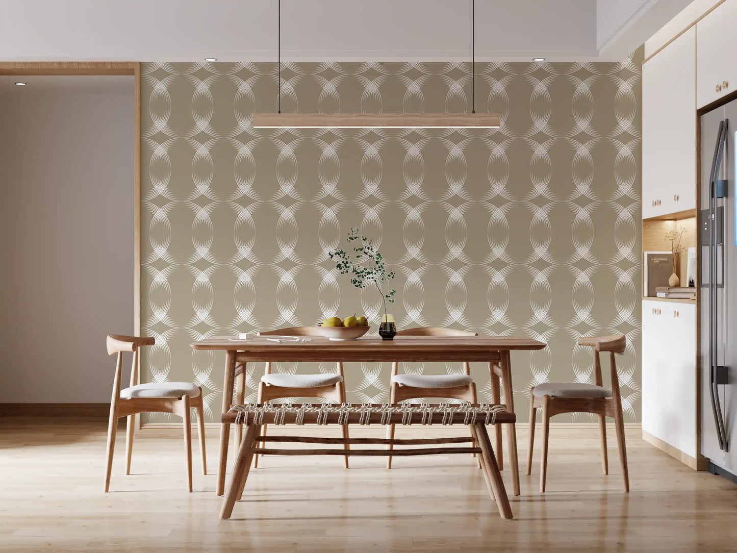 Interwoven Arcs Linear Pattern Wallpaper⁠