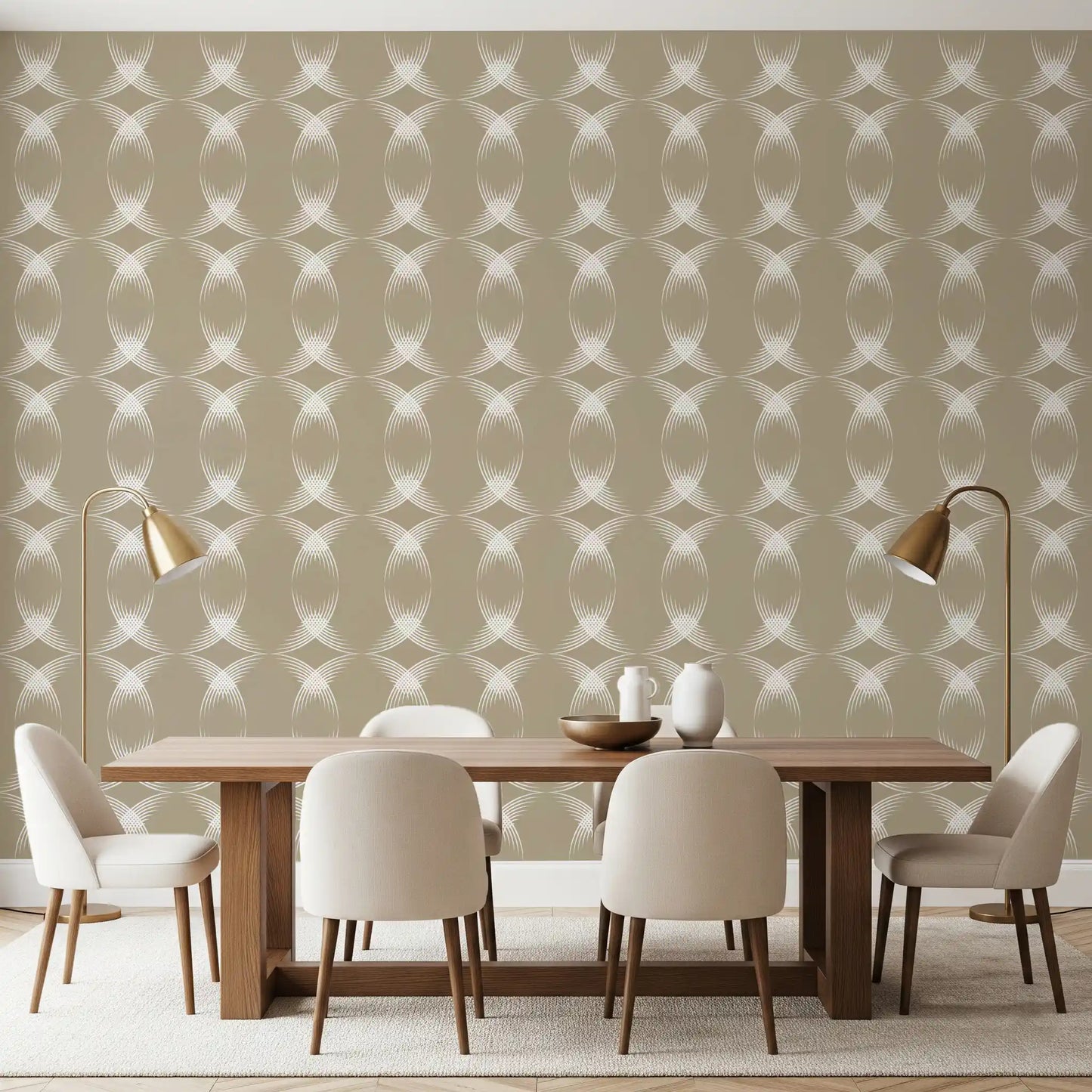 Interwoven Arcs Linear Pattern Wallpaper⁠