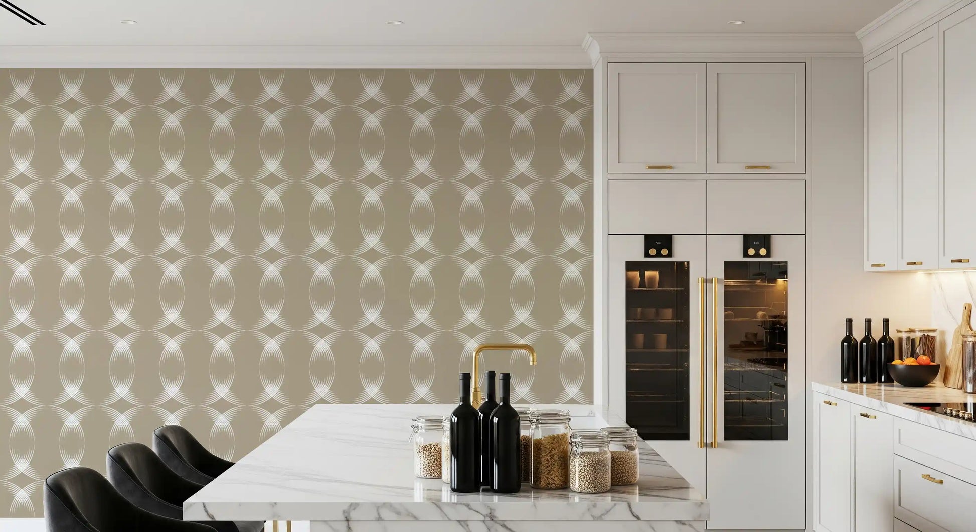 Interwoven Arcs Linear Pattern Wallpaper⁠