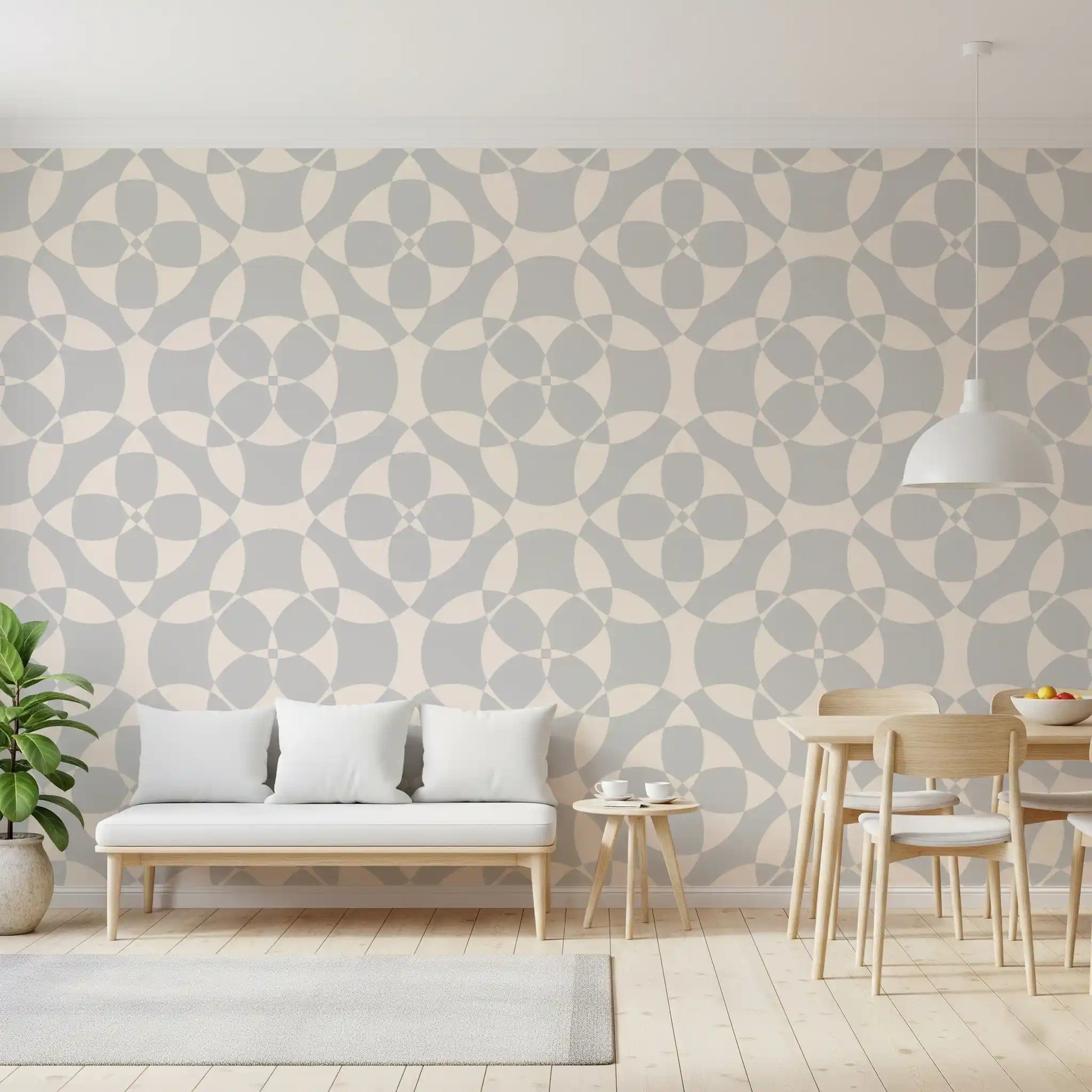 Minimalist Soft Geometric Circles Wallpaper⁠