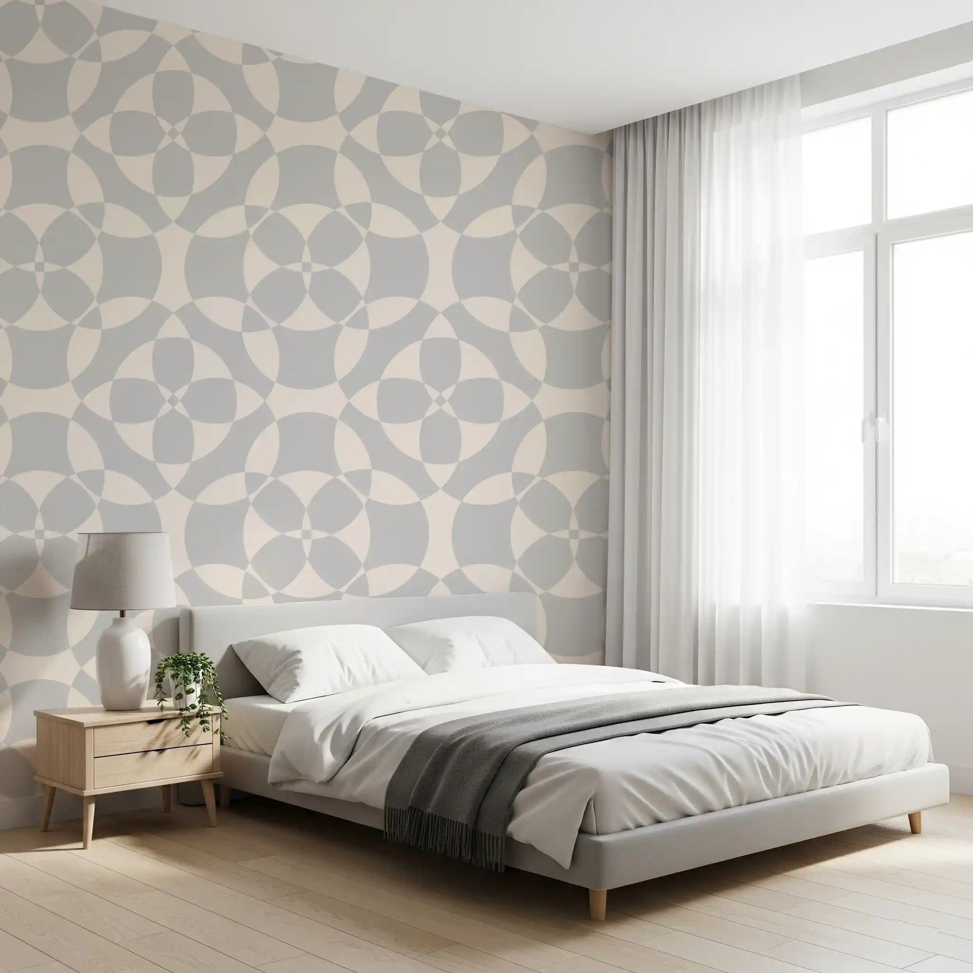 Minimalist Soft Geometric Circles Wallpaper⁠