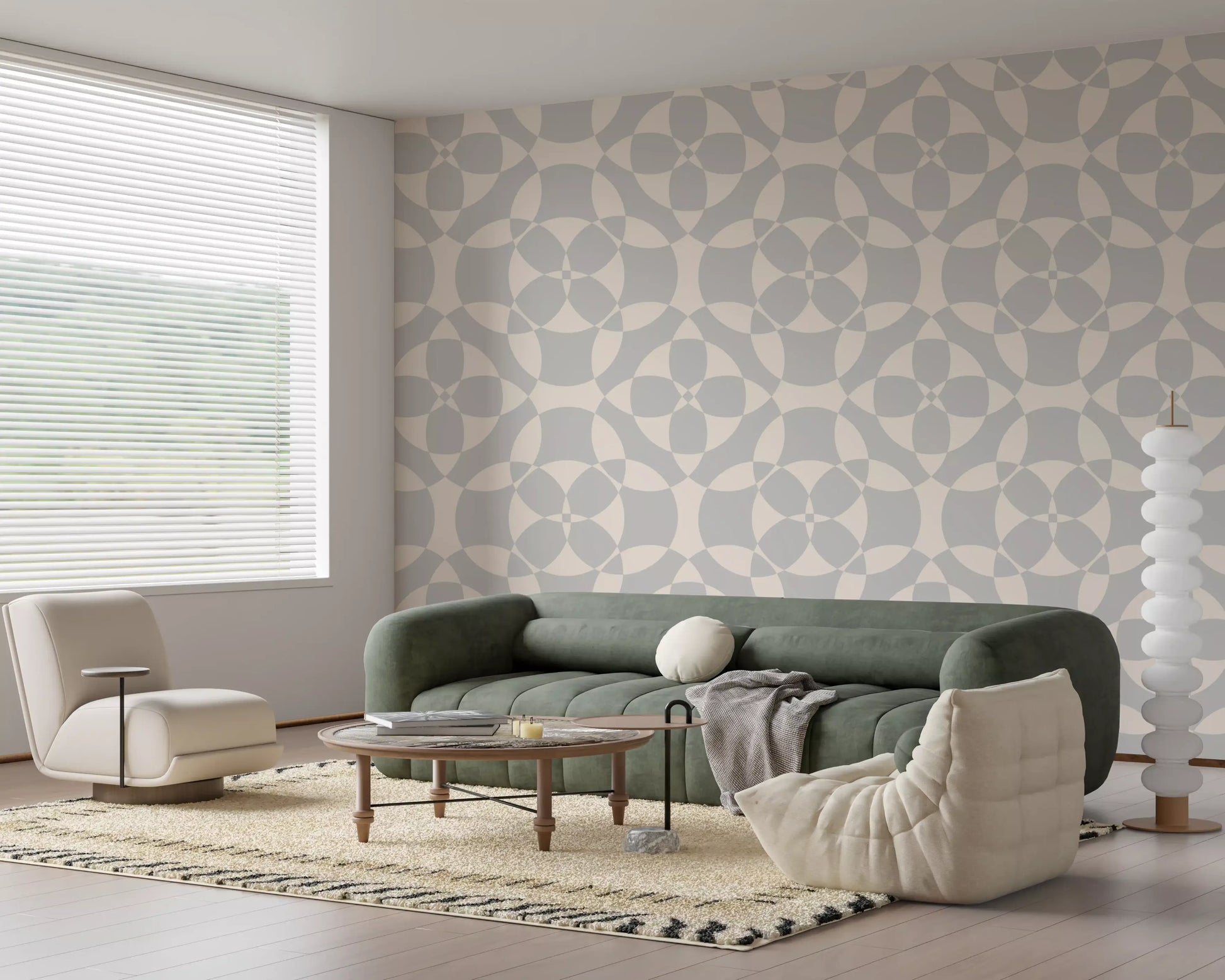 Minimalist Soft Geometric Circles Wallpaper⁠
