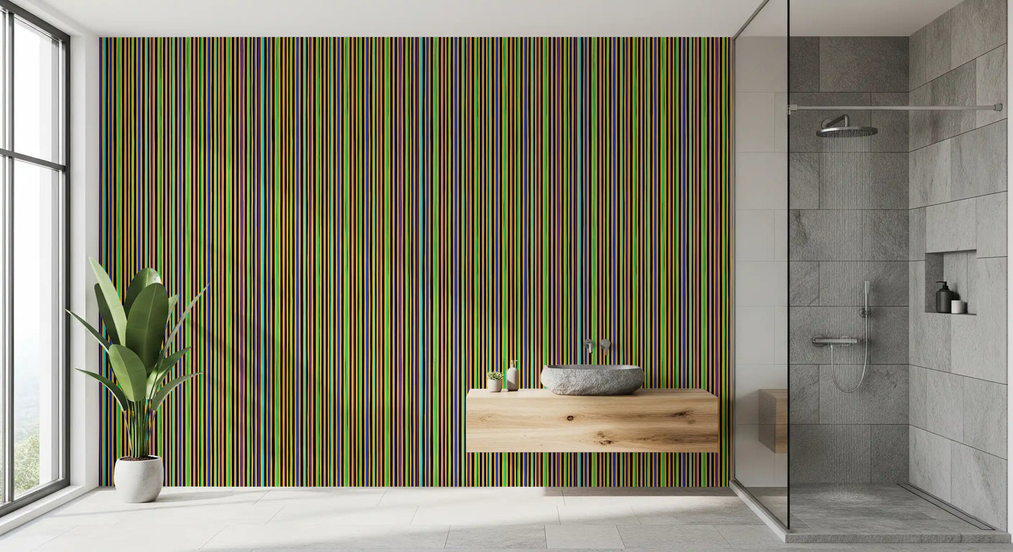 Vibrant Multicolored Vertical Stripe Wallpaper⁠