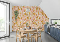 Boho Floral Meadow Prints Wallpaper⁠