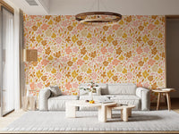 Boho Floral Meadow Prints Wallpaper⁠