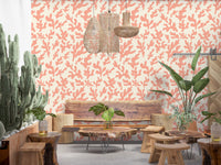 Organic Blush Coral Motif Wallpaper⁠