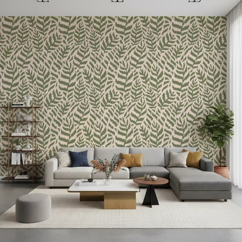 Sage Botanical Fern Trail Wallpaper⁠