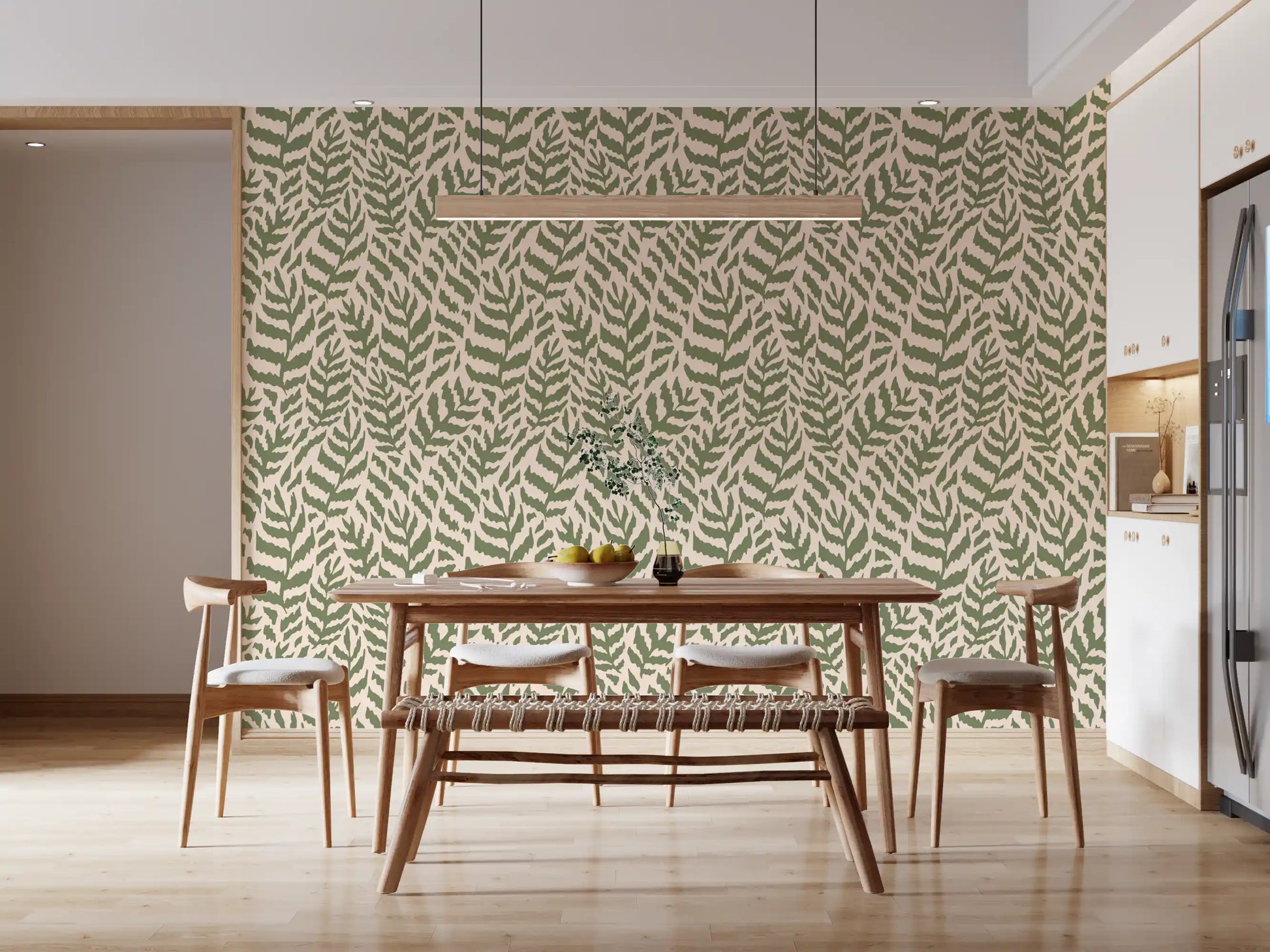 Sage Botanical Fern Trail Wallpaper⁠