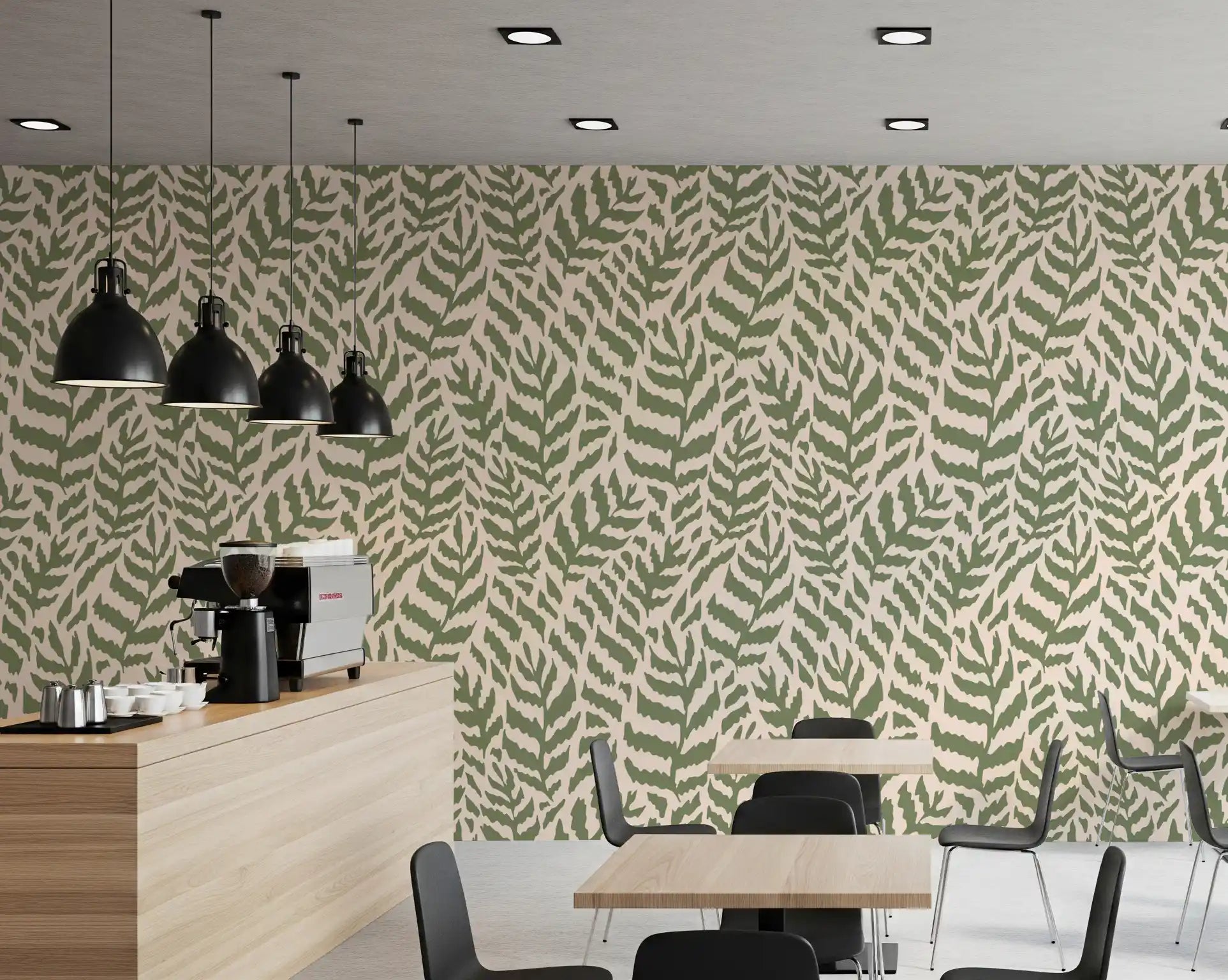 Sage Botanical Fern Trail Wallpaper⁠
