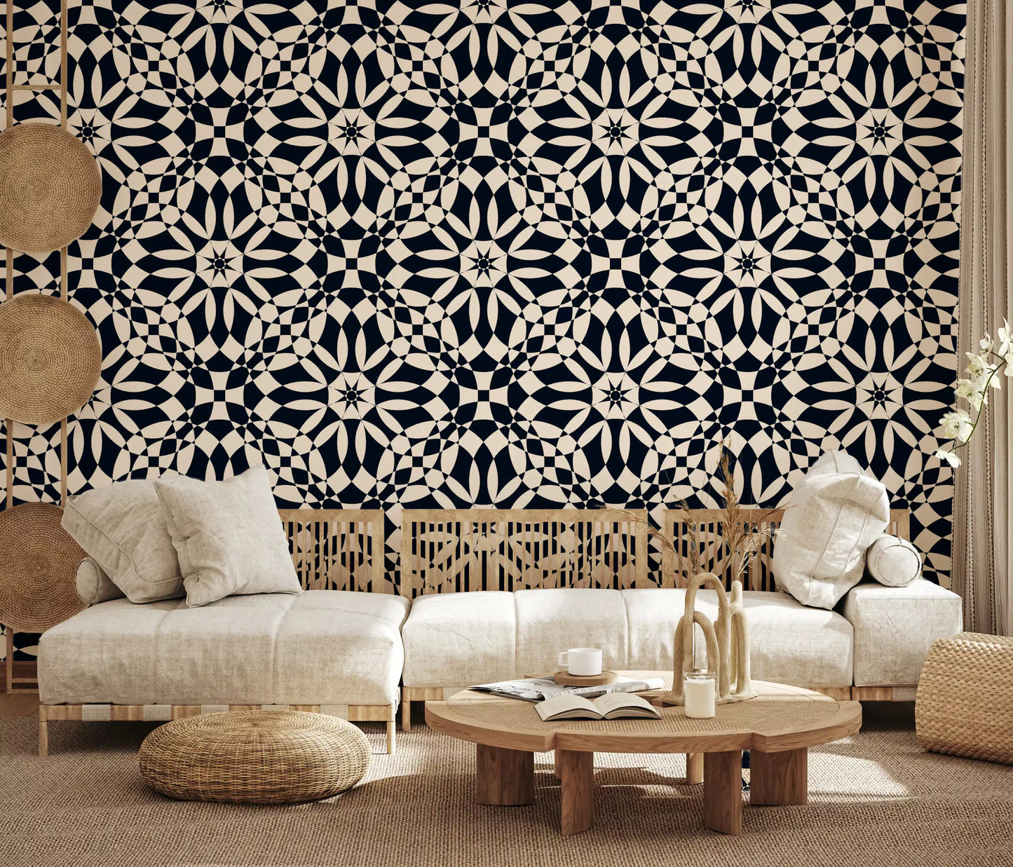 Abstract Circular Lattice Wallpaper⁠