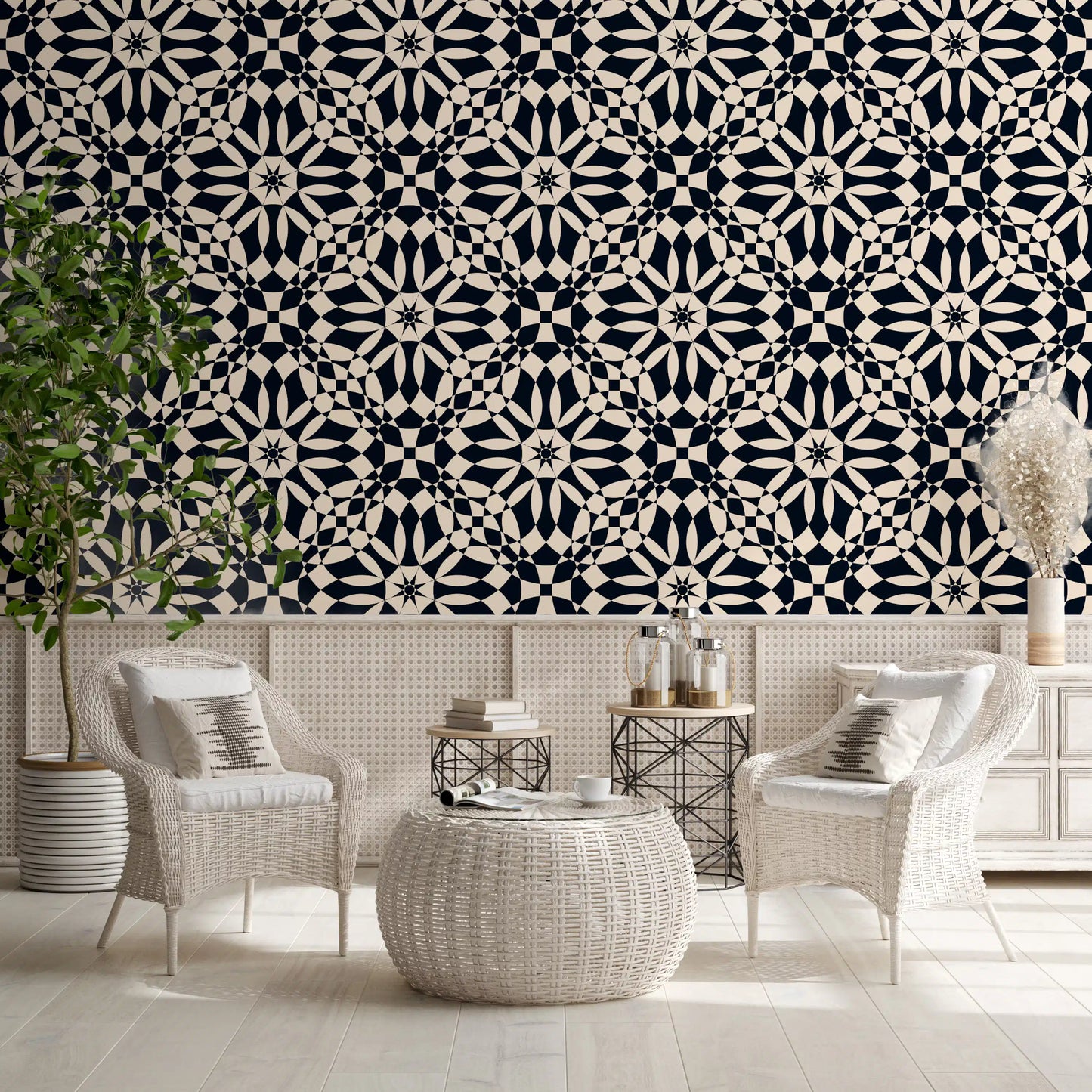 Abstract Circular Lattice Wallpaper⁠