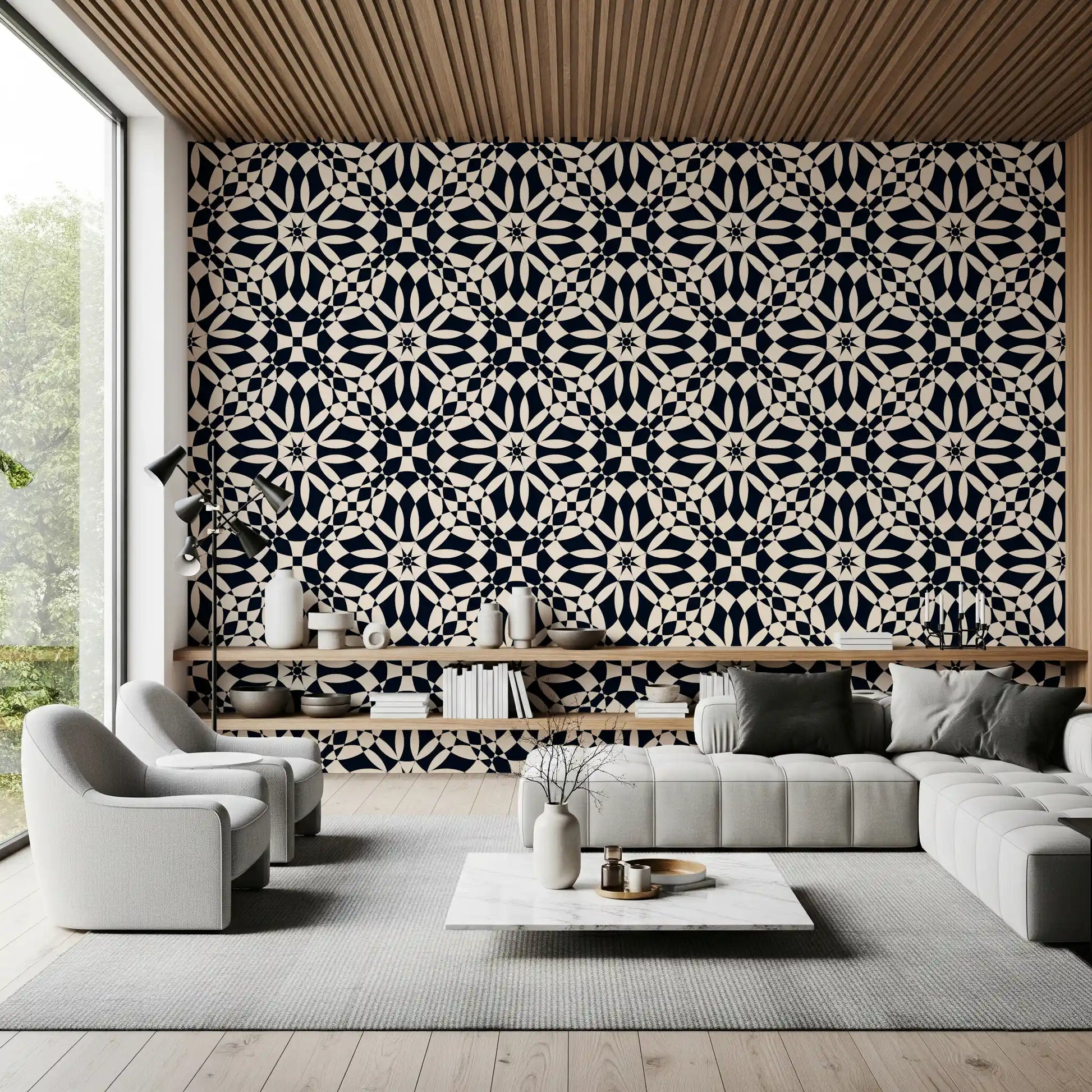 Abstract Circular Lattice Wallpaper⁠