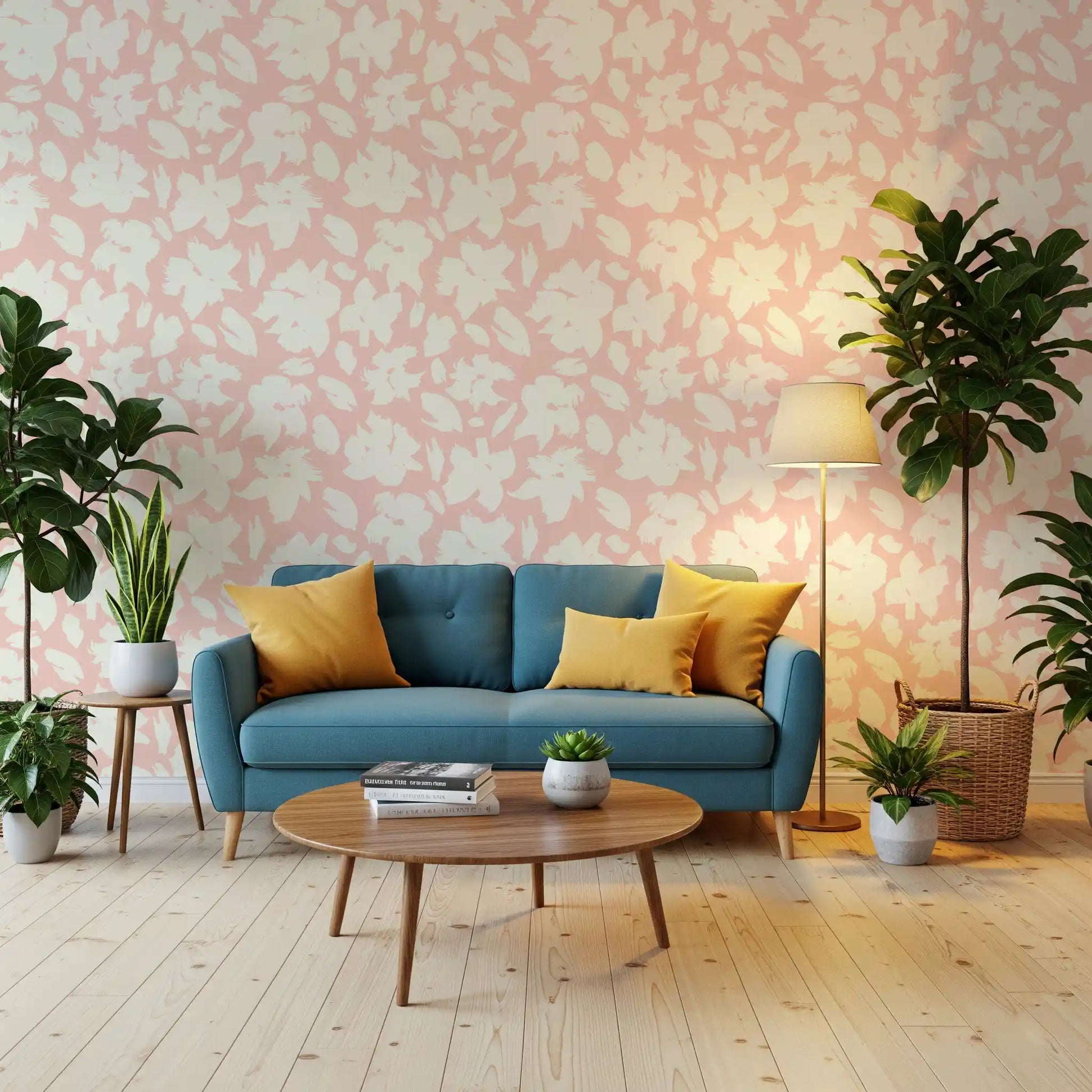 Soft Brushstroke Bloom Pattern Wallpaper⁠