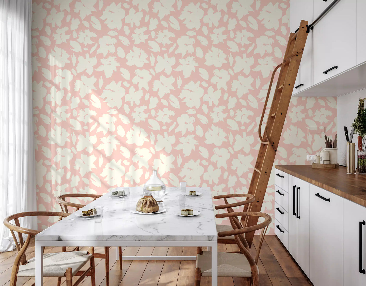 Soft Brushstroke Bloom Pattern Wallpaper⁠