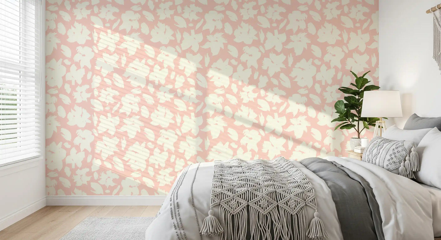 Soft Brushstroke Bloom Pattern Wallpaper⁠