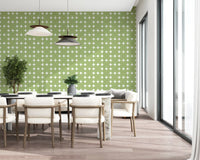 Sage Geometric Clover Pattern Wallpaper⁠