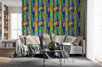 Vibrant Neon Brushstroke Stripe Wallpaper⁠