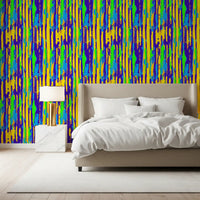 Vibrant Neon Brushstroke Stripe Wallpaper⁠