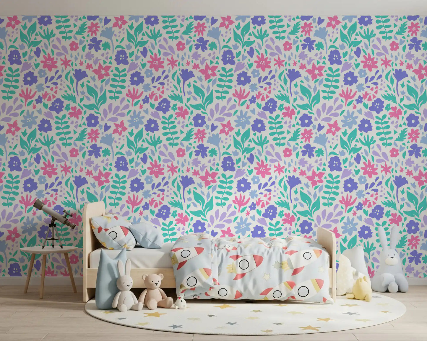 Abstract Painted Meadow Bloom Wallpaper⁠