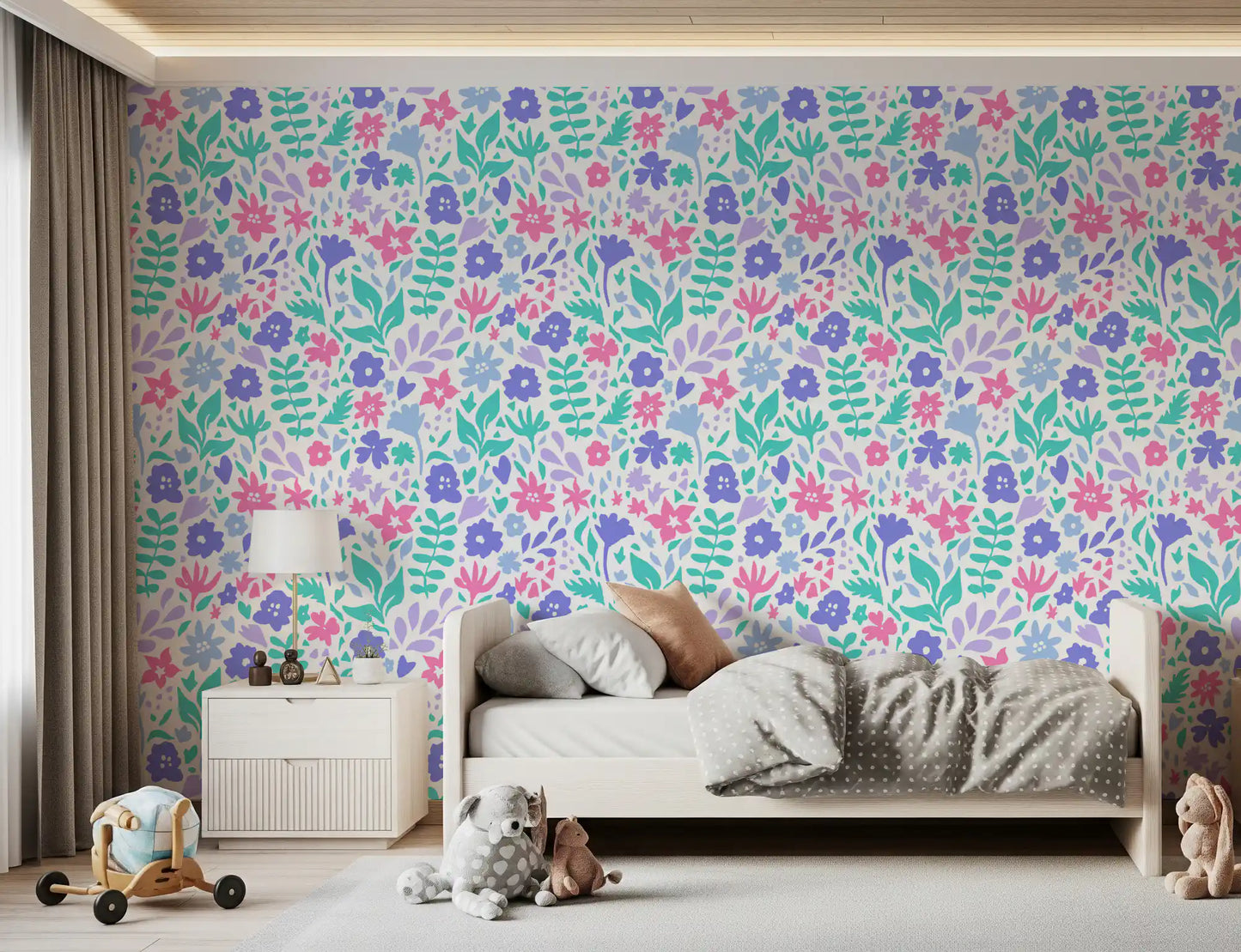 Abstract Painted Meadow Bloom Wallpaper⁠