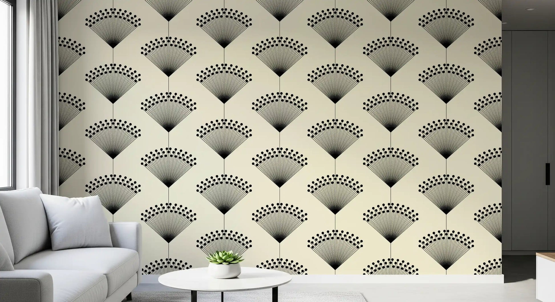 Minimalist Fanburst Geometric Wallpaper⁠