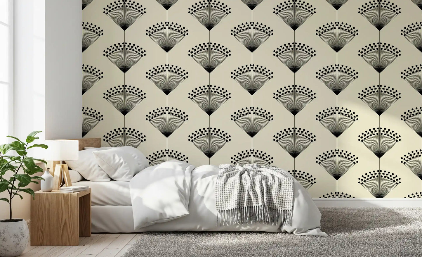 Minimalist Fanburst Geometric Wallpaper⁠