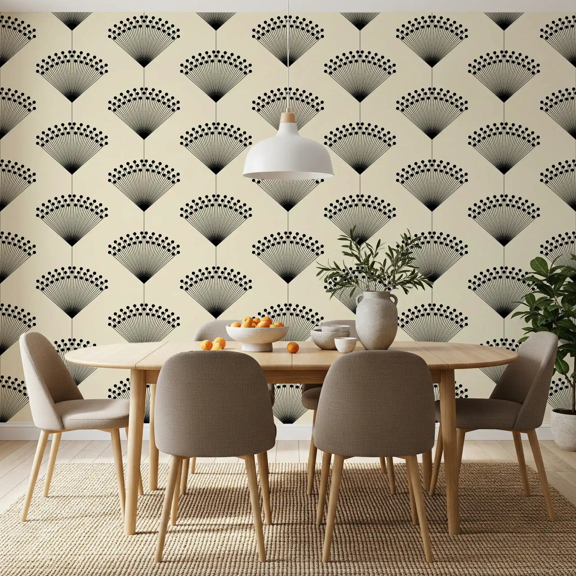 Minimalist Fanburst Geometric Wallpaper⁠