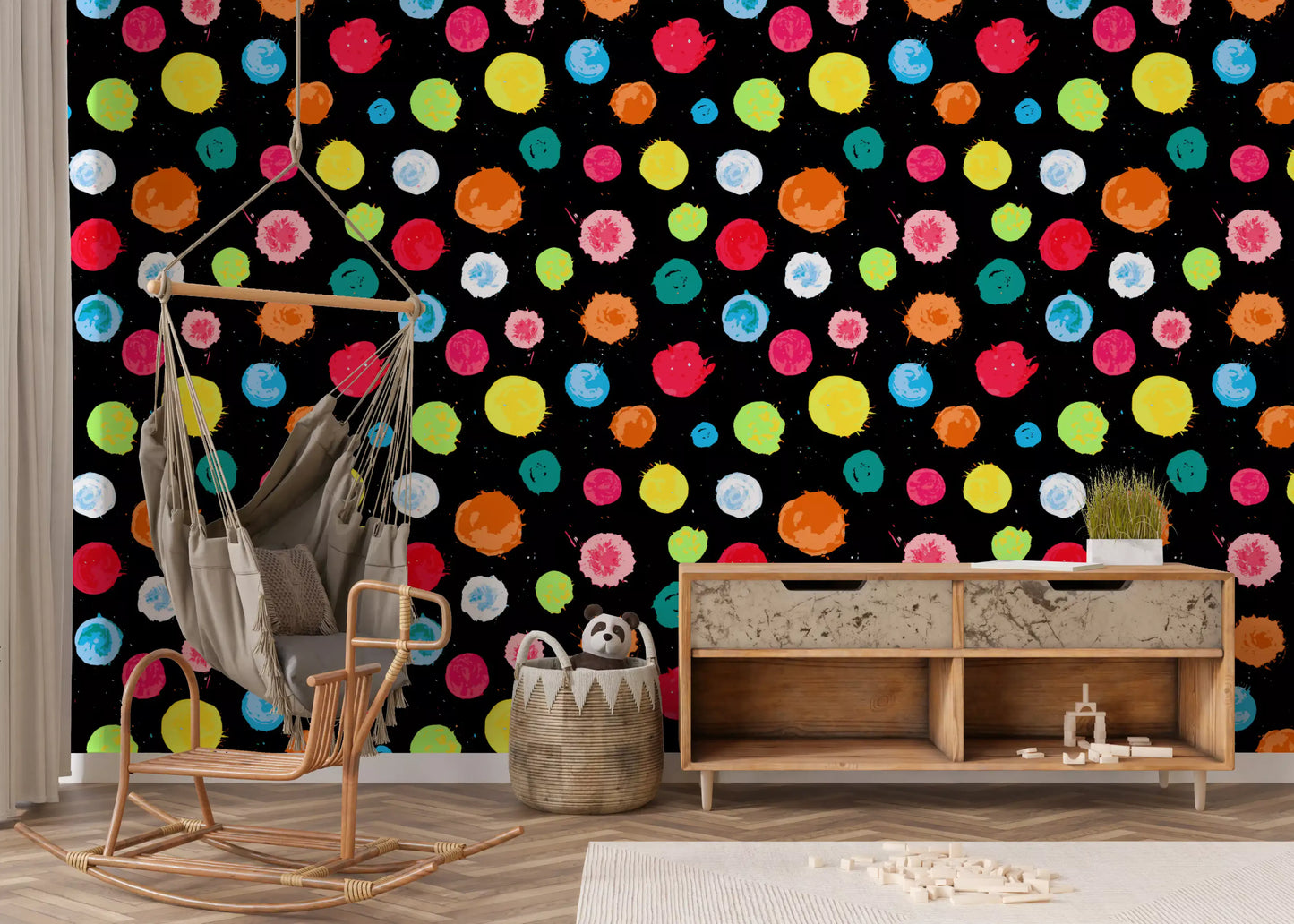 Expressive Multi-Colored Splatter Art Wallpaper⁠