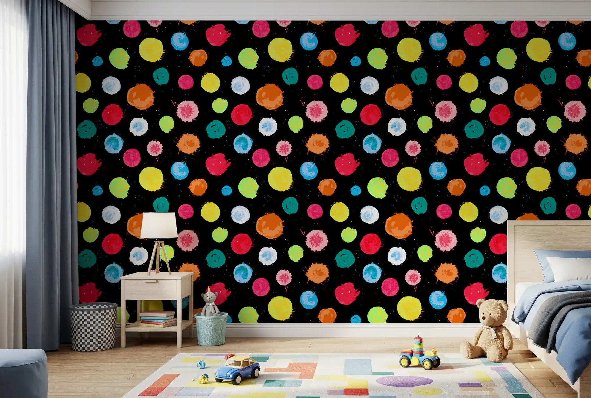 Expressive Multi-Colored Splatter Art Wallpaper⁠