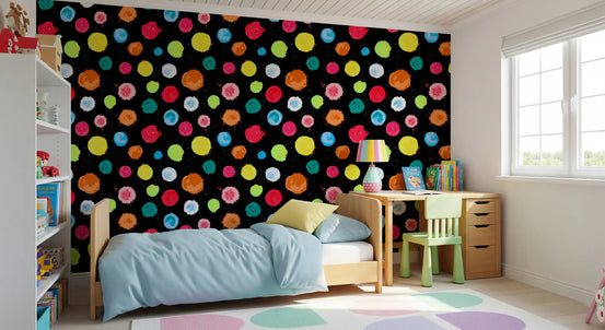 Expressive Multi-Colored Splatter Art Wallpaper⁠