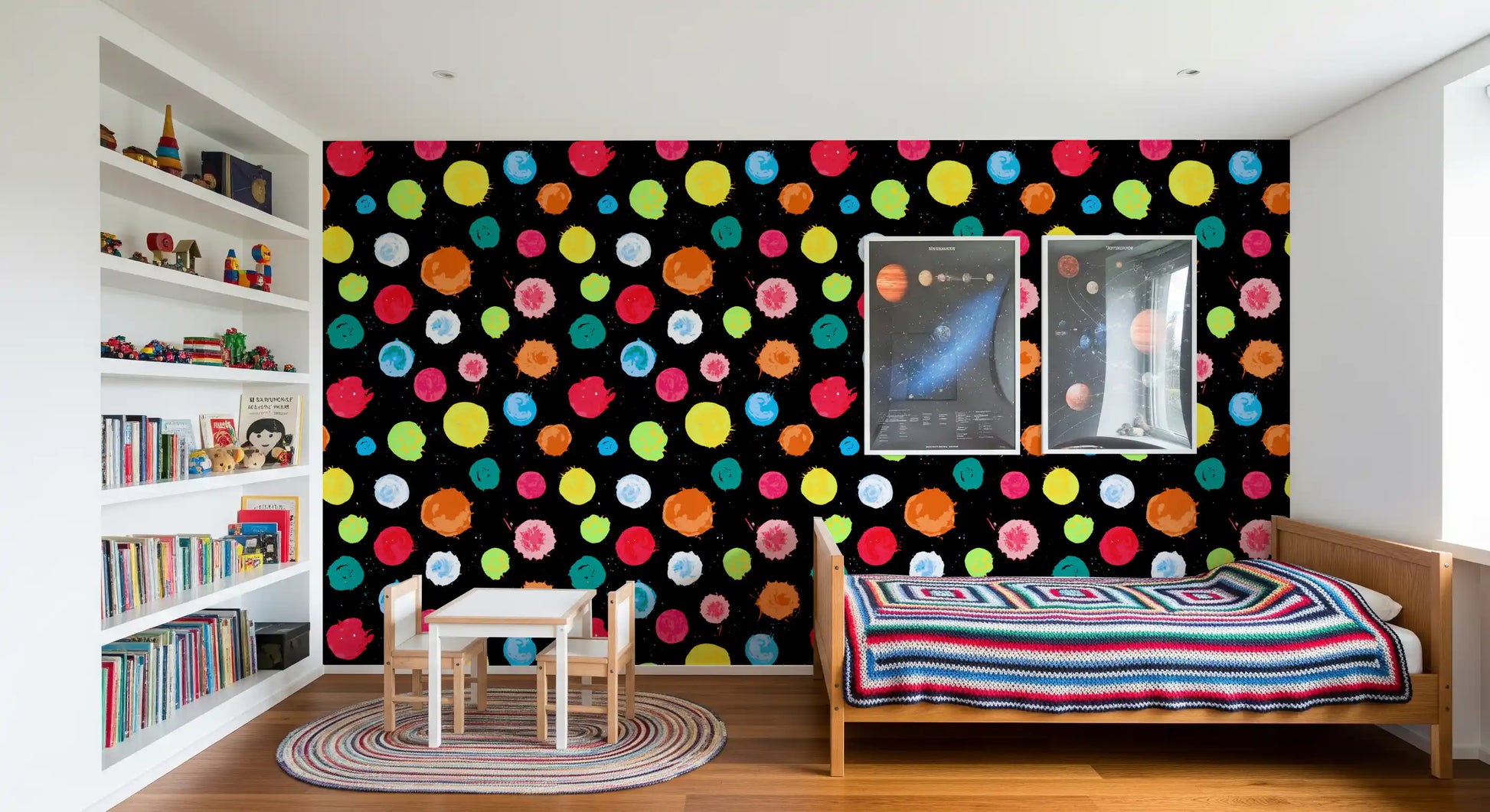 Expressive Multi-Colored Splatter Art Wallpaper⁠