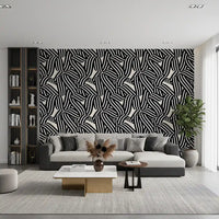 Monochrome Ribbon Flow Wallpaper⁠