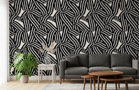 Monochrome Ribbon Flow Wallpaper⁠