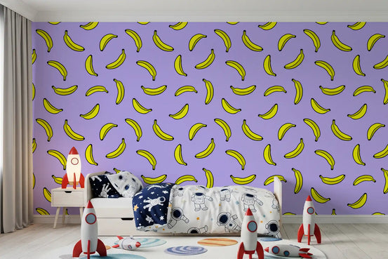 Cheerful Yellow Banana Pop Print Wallpaper⁠
