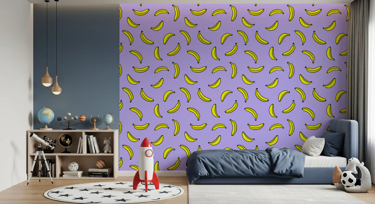 Cheerful Yellow Banana Pop Print Wallpaper⁠