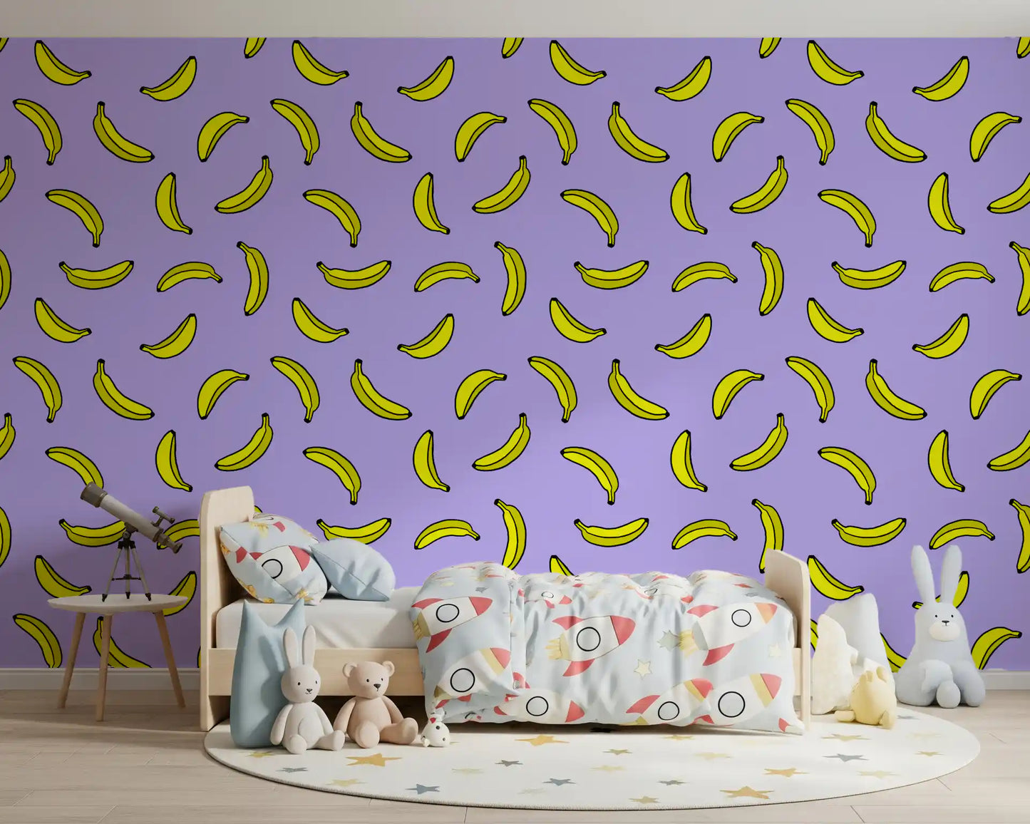 Cheerful Yellow Banana Pop Print Wallpaper⁠