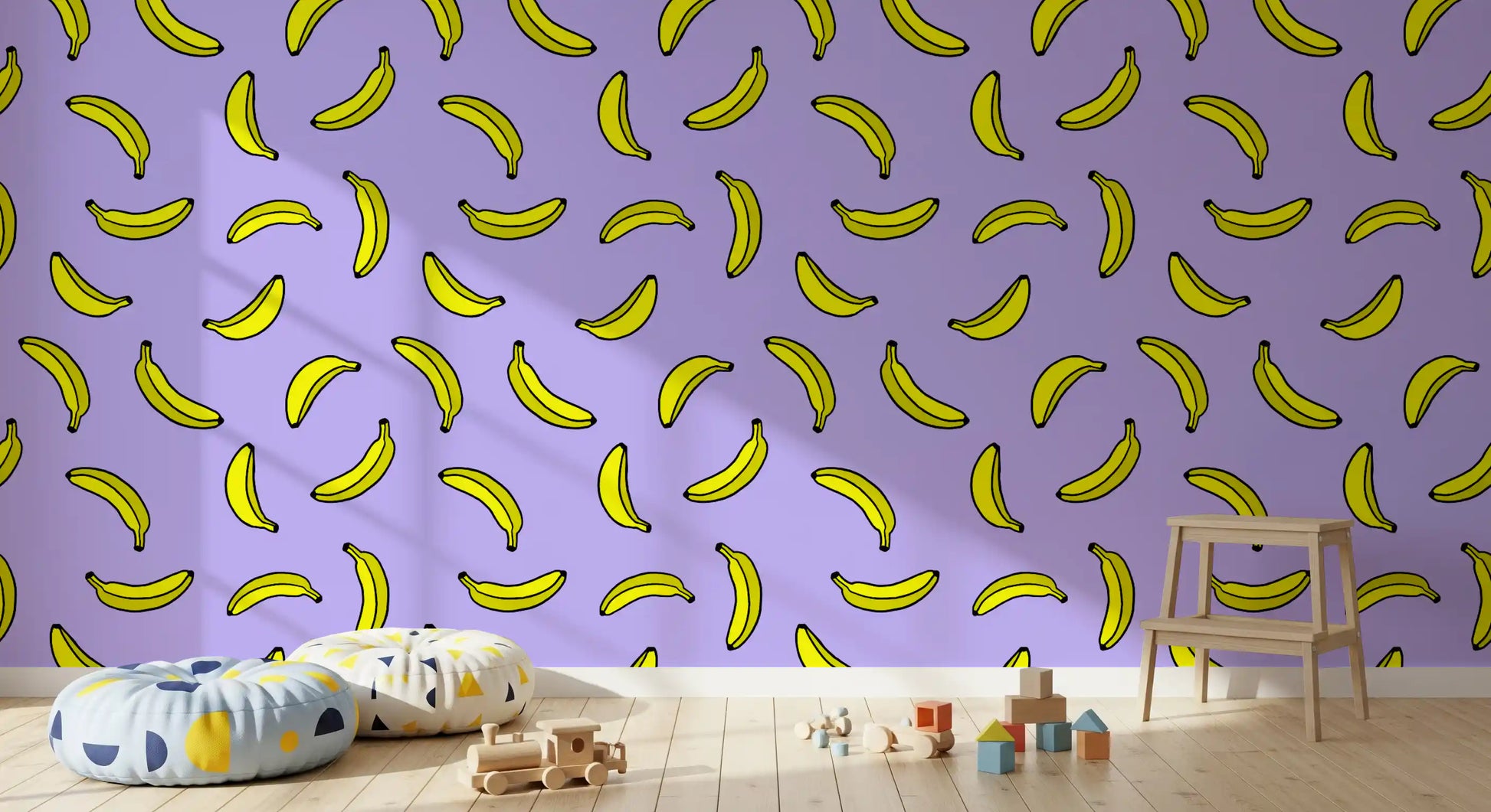 Cheerful Yellow Banana Pop Print Wallpaper⁠