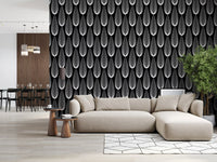 Minimalist Teardrop Linear Pattern Wallpaper⁠