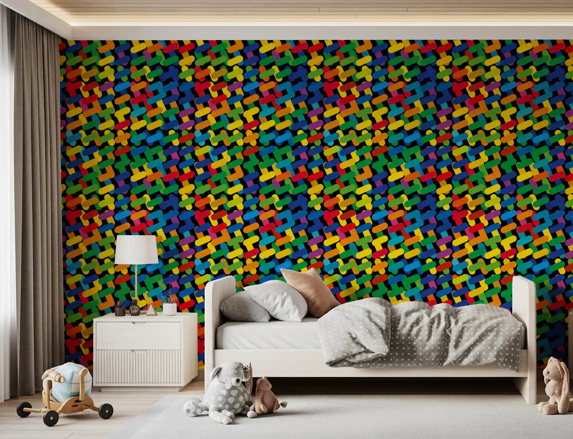Abstract Colorful Capsule Mosaic Wallpaper⁠