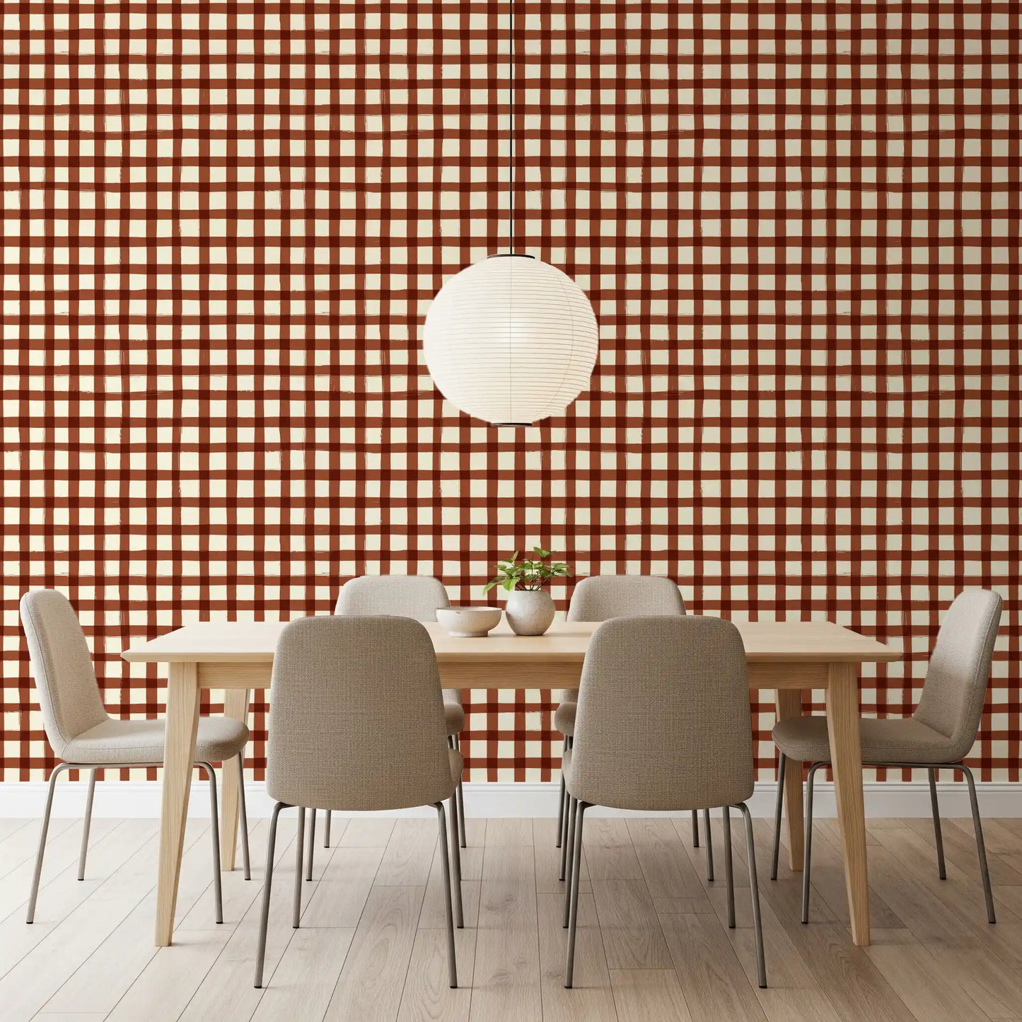 Rustic Brushstroke Check Wallpaper⁠